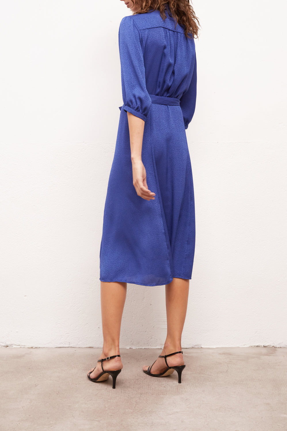 SETTIMA - Robe-chemise longueur midi en jacquard Faume - seconde main