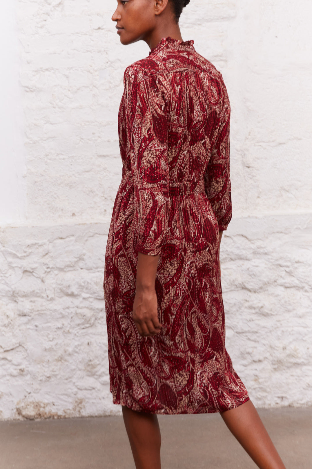 Robe mi-longue à l'imprimé cachemire - JUDITH Faume - seconde main