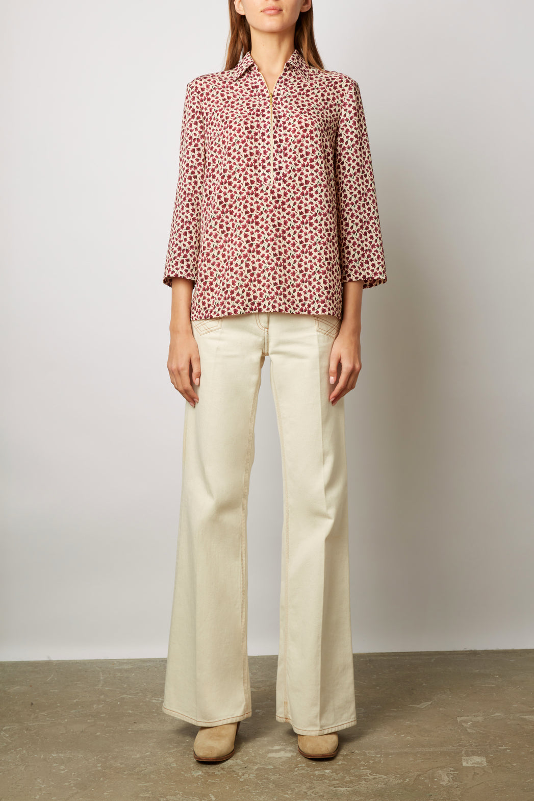 Chemise zippée à fleurs - CATHERINE Faume - seconde main