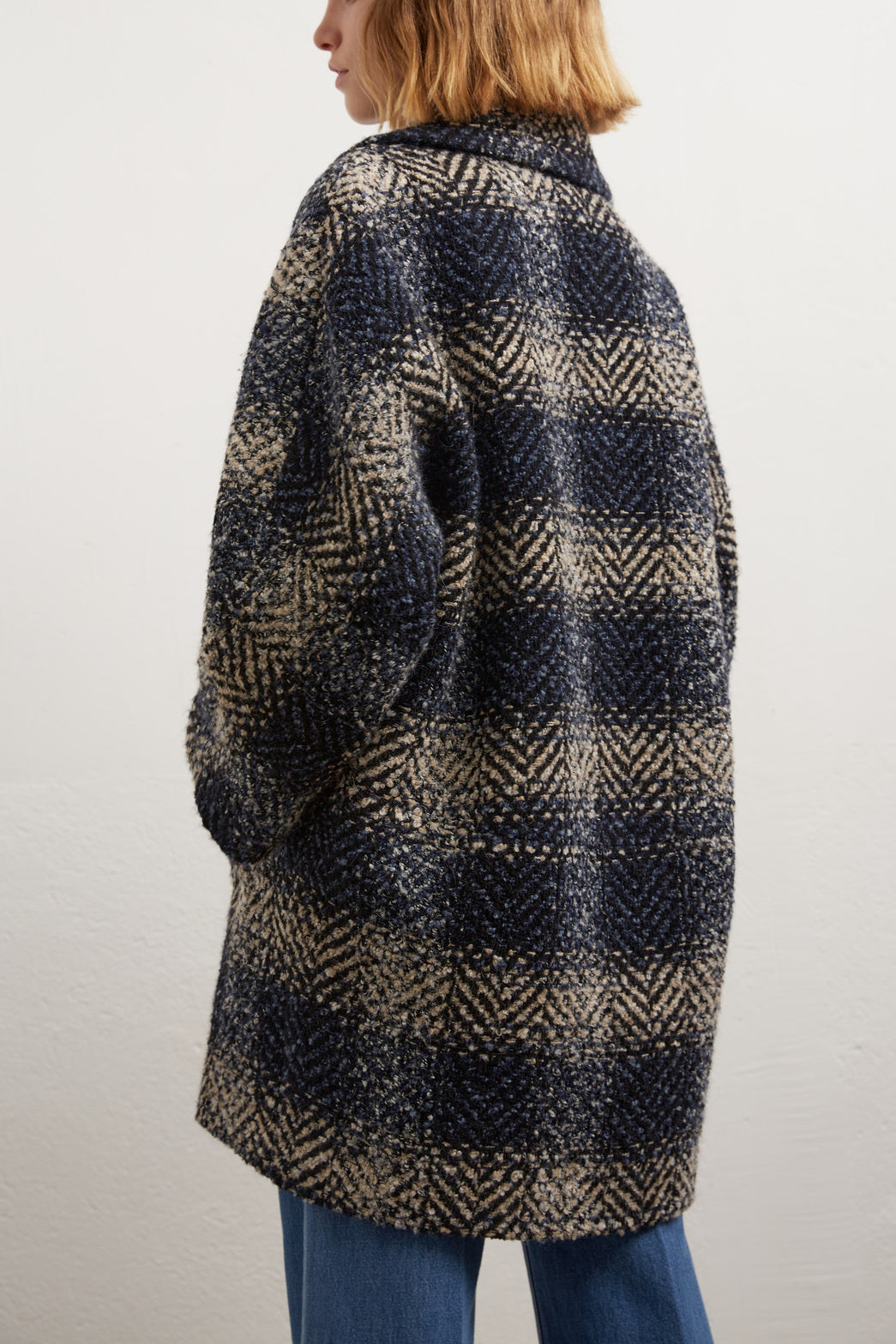 Samantha - Manteau croisé en laine mélangée à carreaux Faume - seconde main