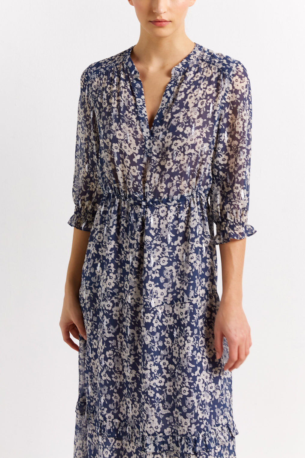 Robe fleurie et fils Lurex - JASMINE Faume - seconde main