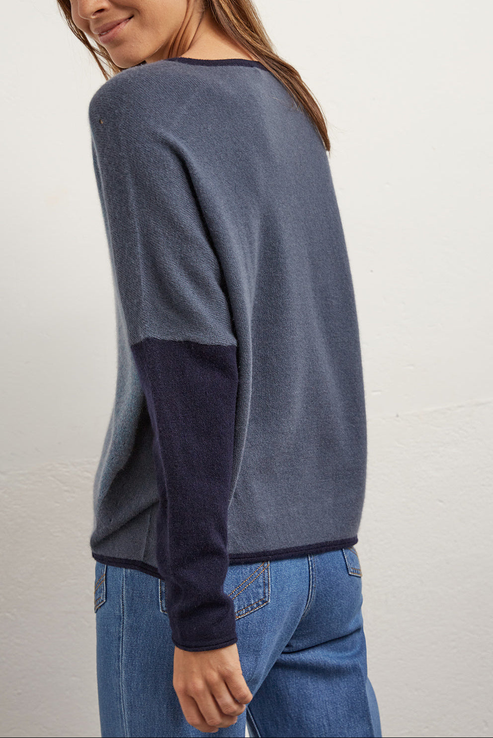 DOMTILLE - Pull bicolore en cashemire Faume - seconde main