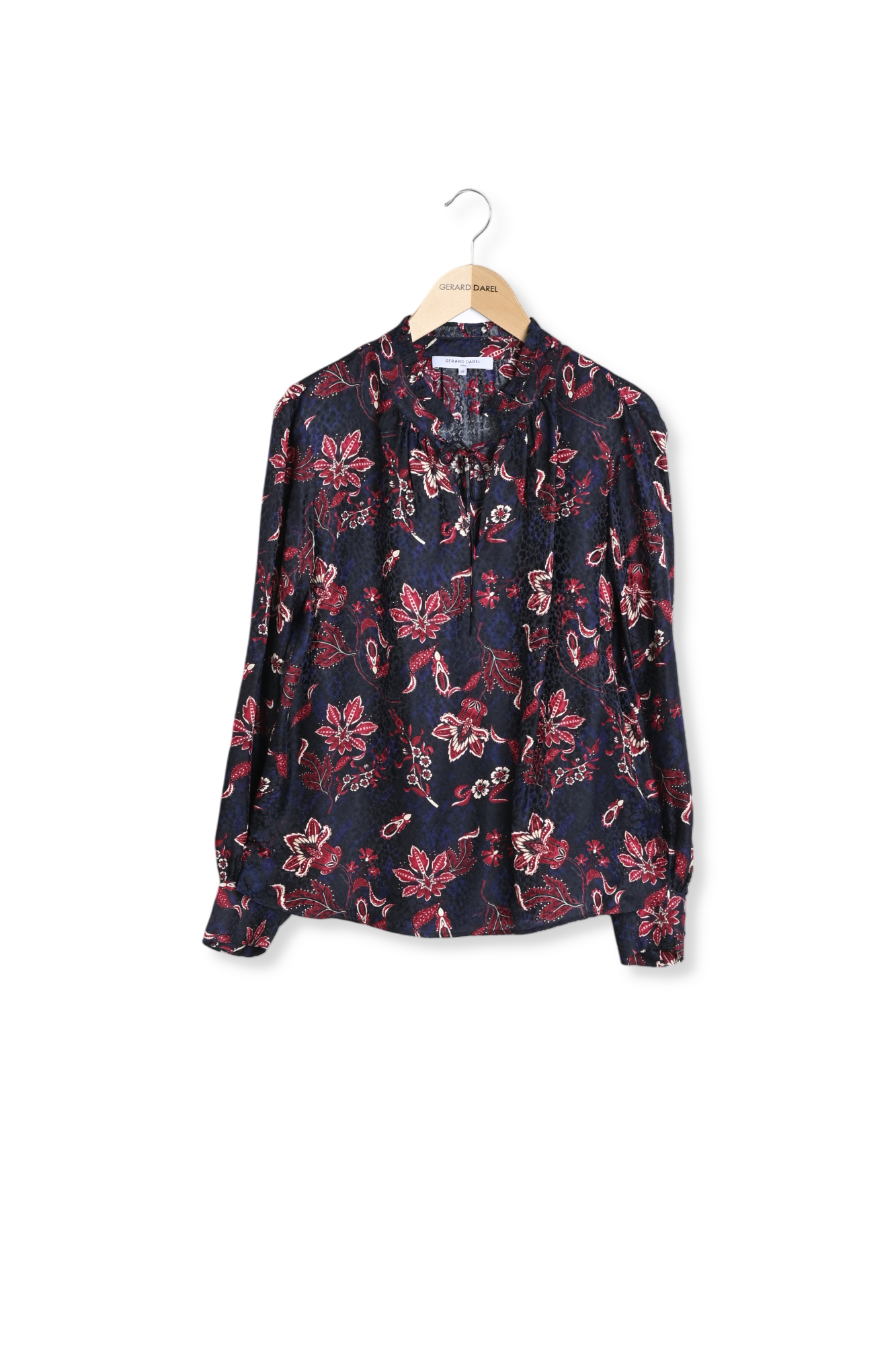 Blouse satinée imprimé grosses fleurs - CECILE Faume - seconde main