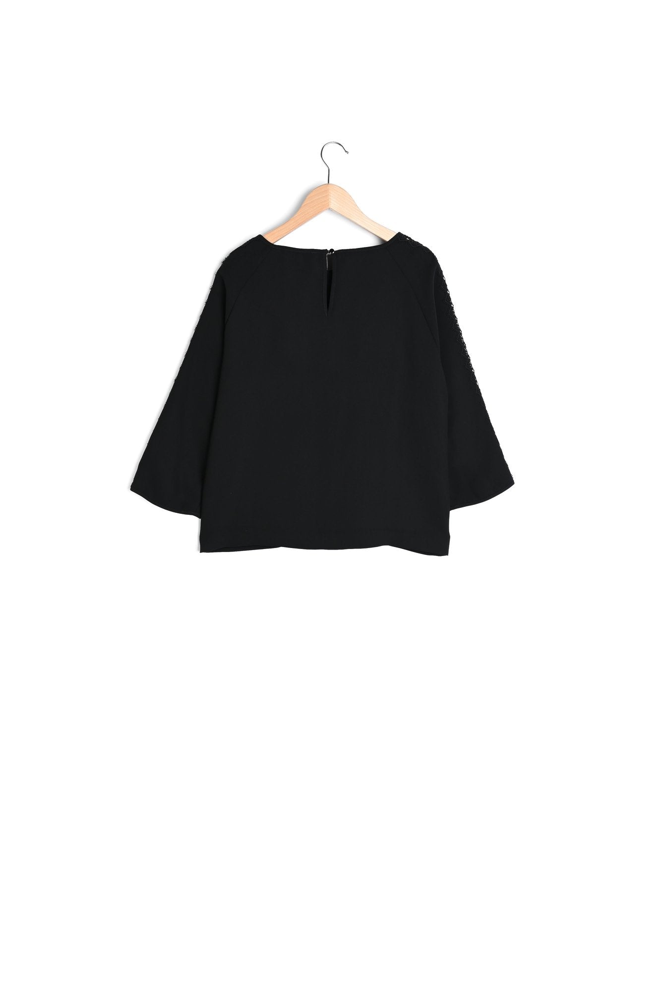 Assia - Top en crêpe avec dentelle Faume - seconde main