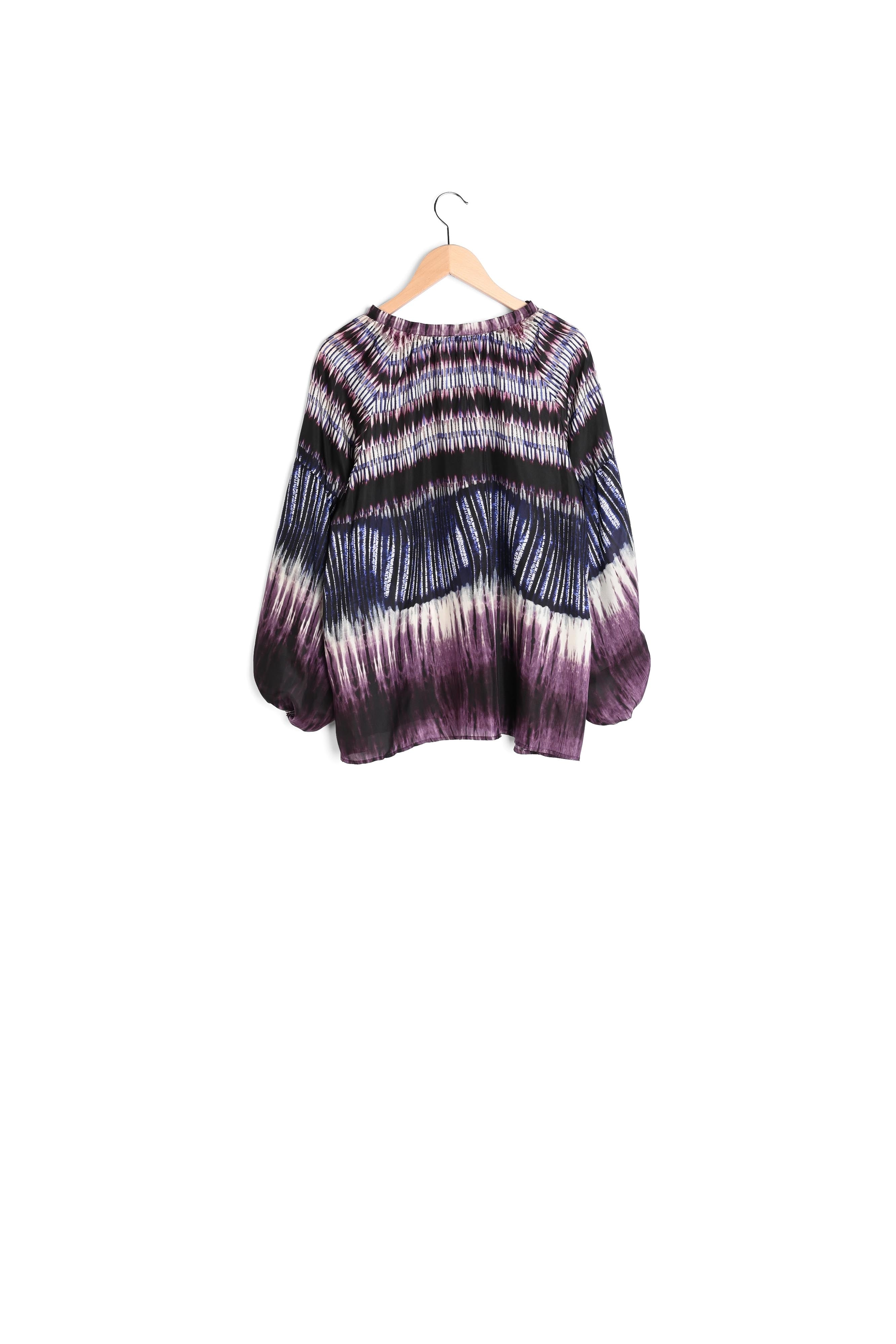 NAHOMY - Blouse en soie Tie and Dye Faume - seconde main