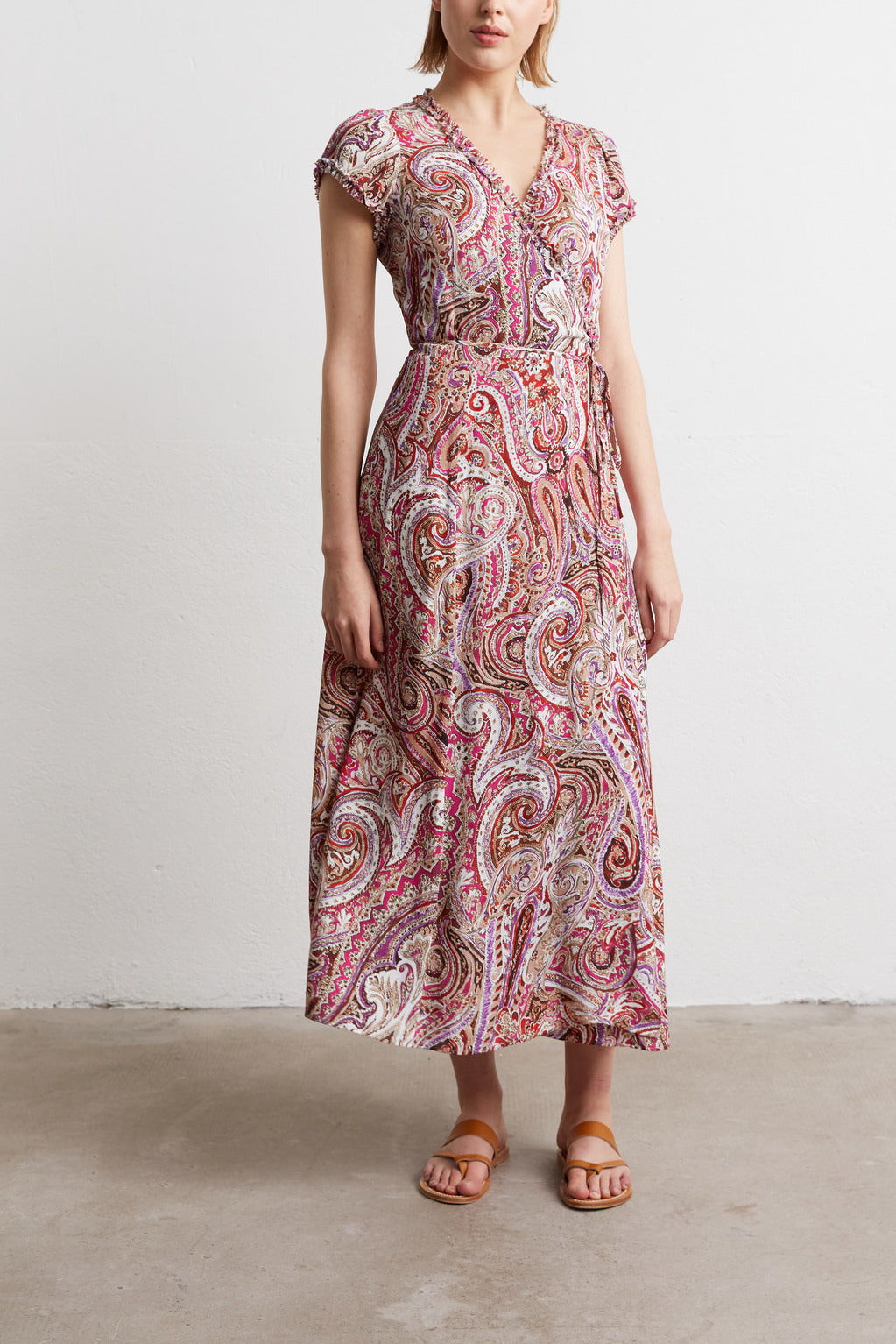 Robe longue portefeuille imprimée - JESSY Faume - seconde main