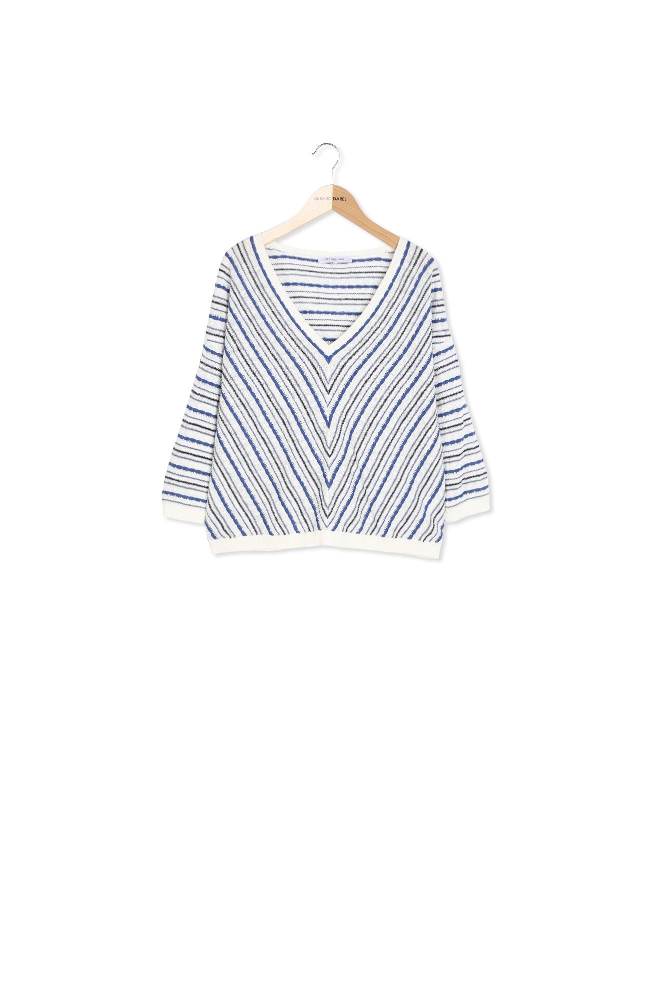 Pull en lin rayures obliques - LAMIA Faume - seconde main