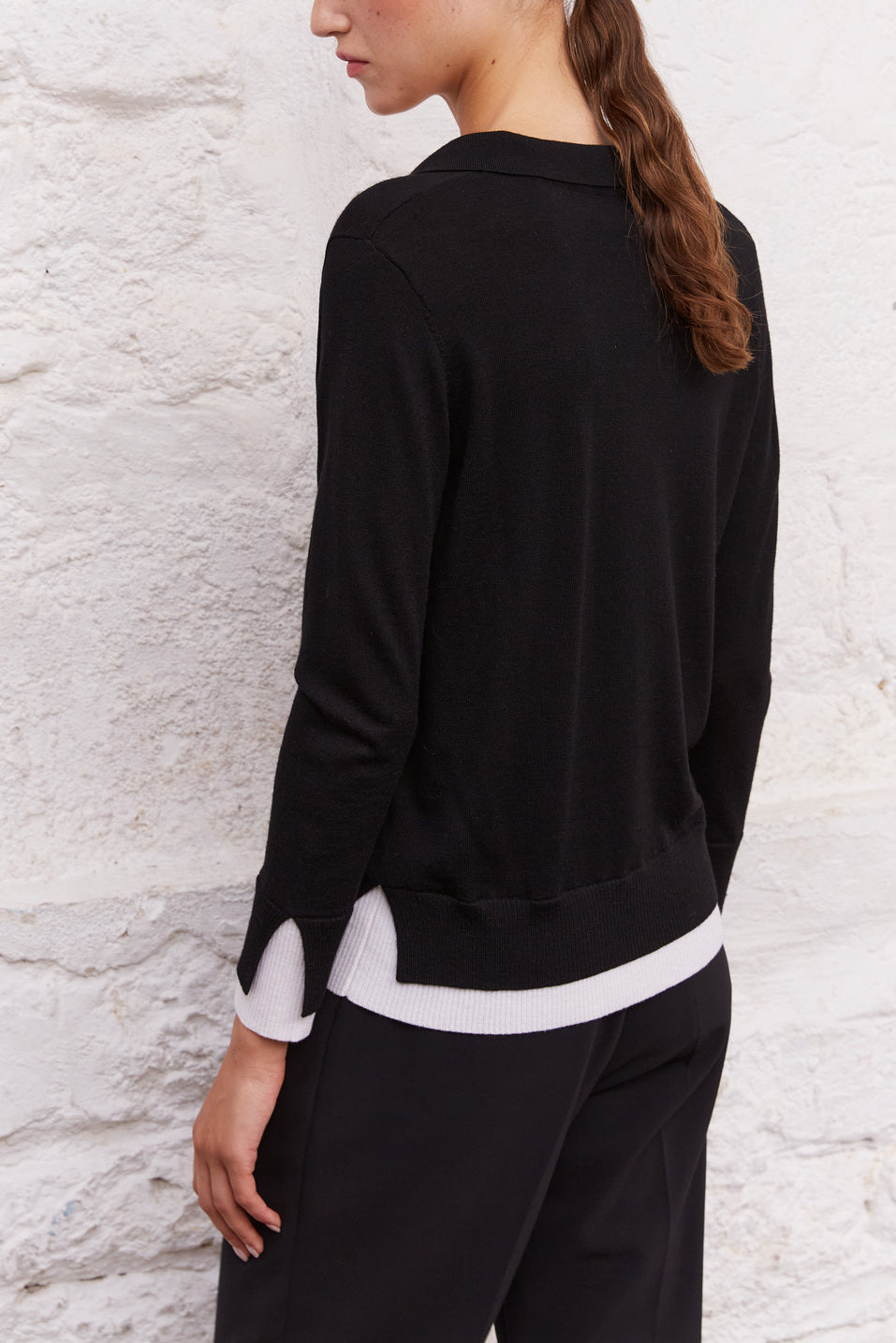 Pull col polo en laine mérinos - LIBERTY Faume - seconde main