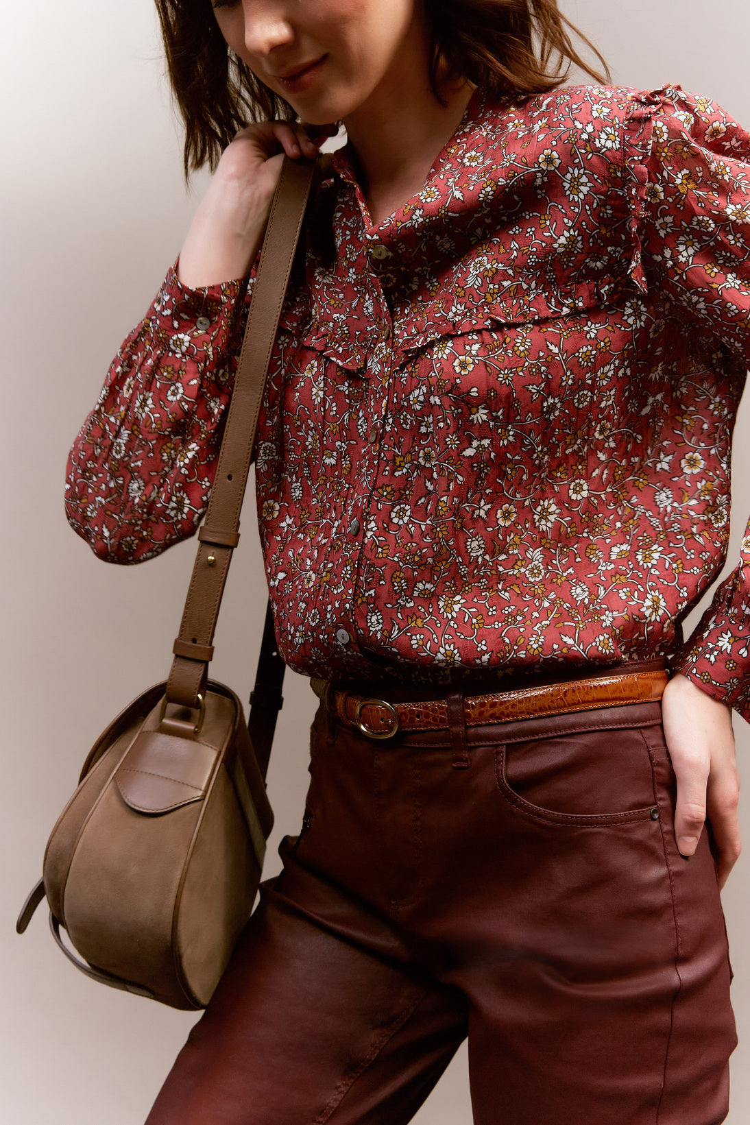 CASEY - Chemise fleurie et détails volantés Faume - seconde main