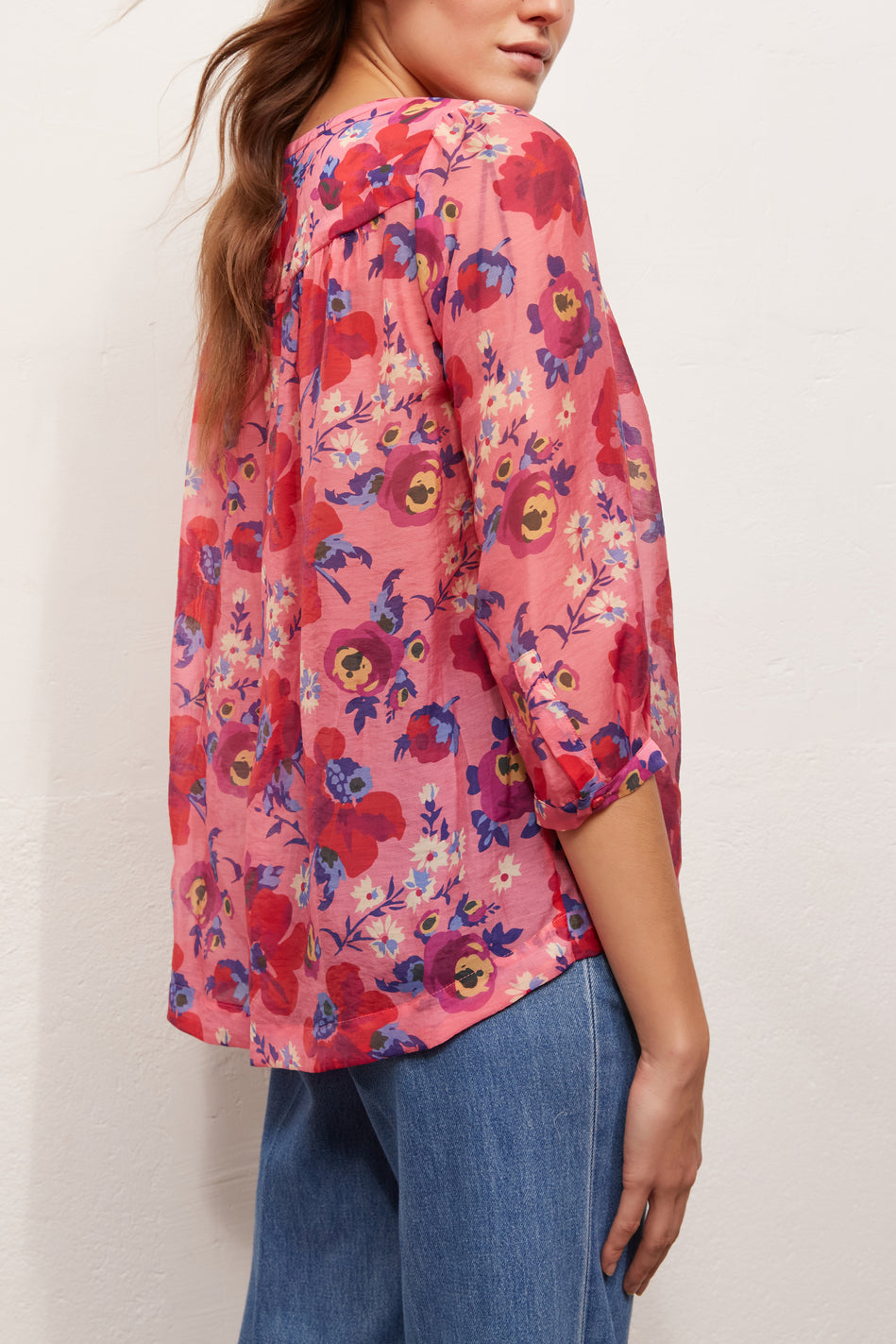NICOLE - Blouse légère à imprimé floral Faume - seconde main