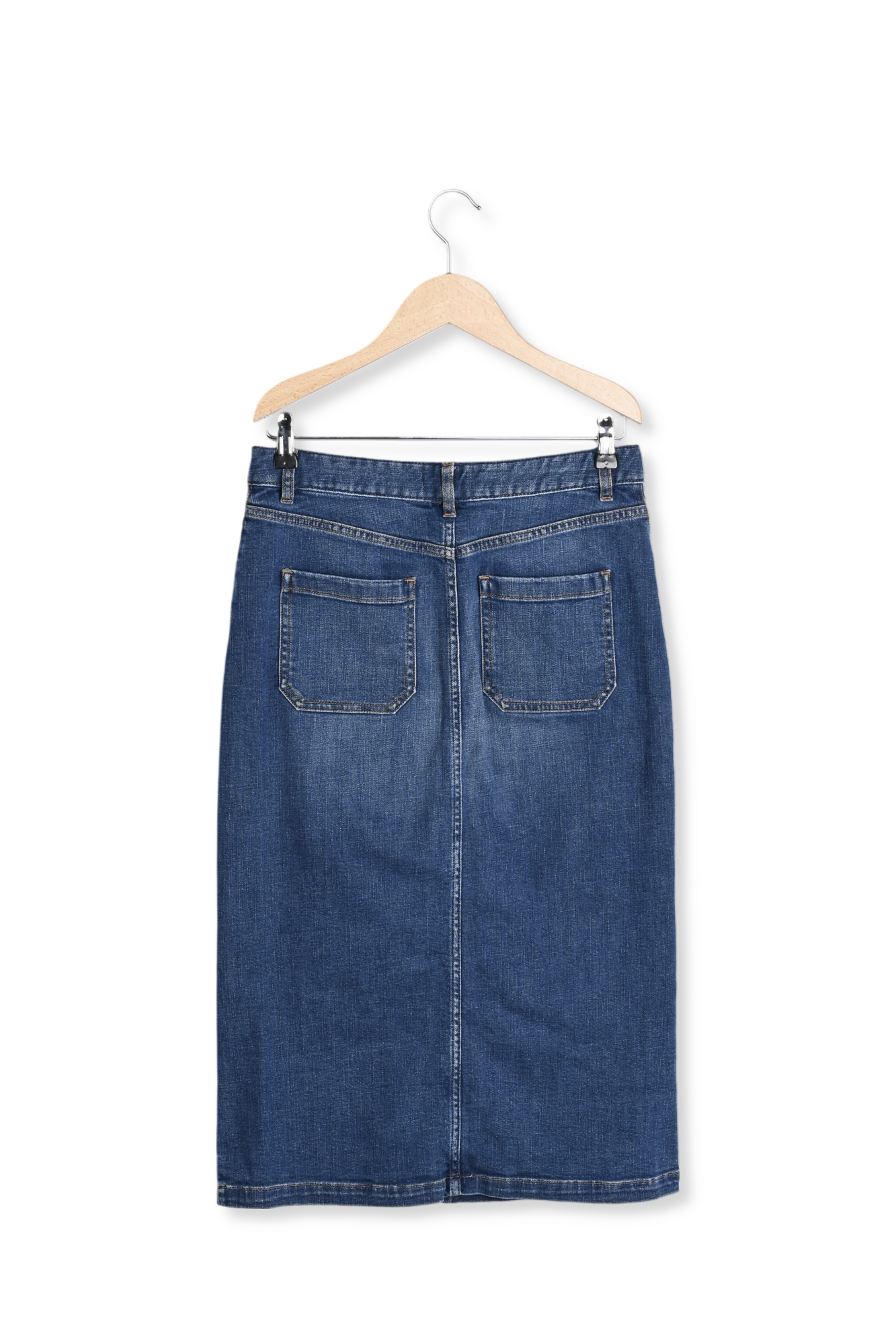 Jupe droite mi-longue en denim - VENISE Faume - seconde main
