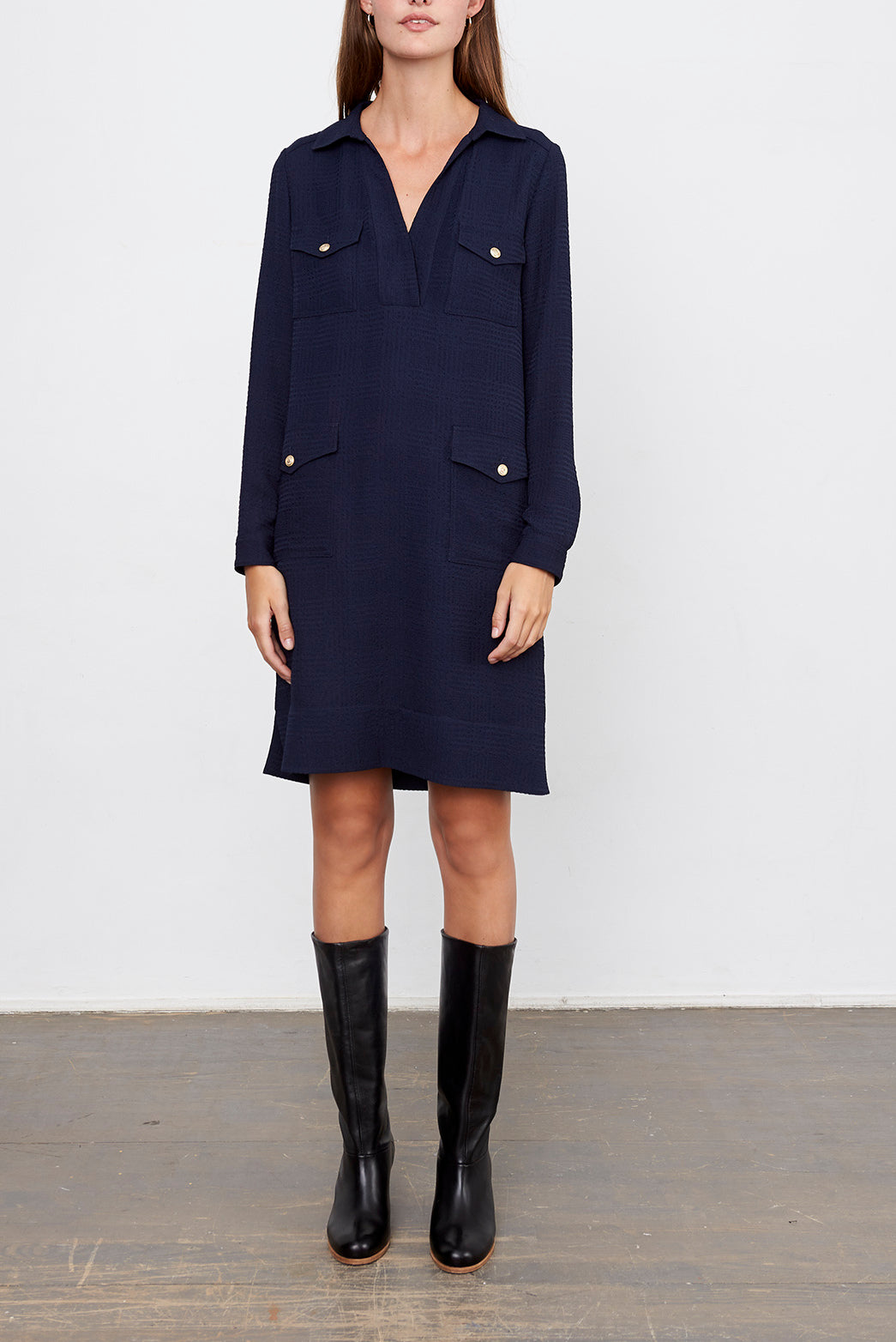 DOMENCIA - Robe-chemise en crêpe Faume - seconde main