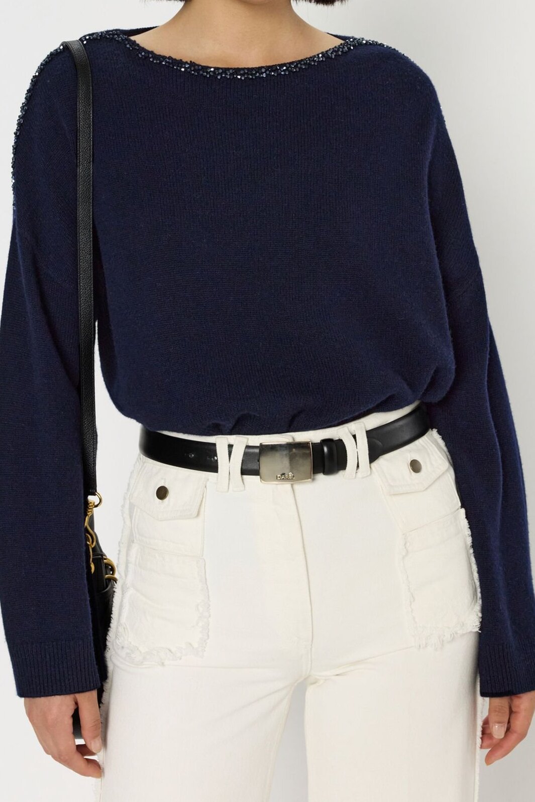 Pull ample en laine à strass - ESME Faume - seconde main