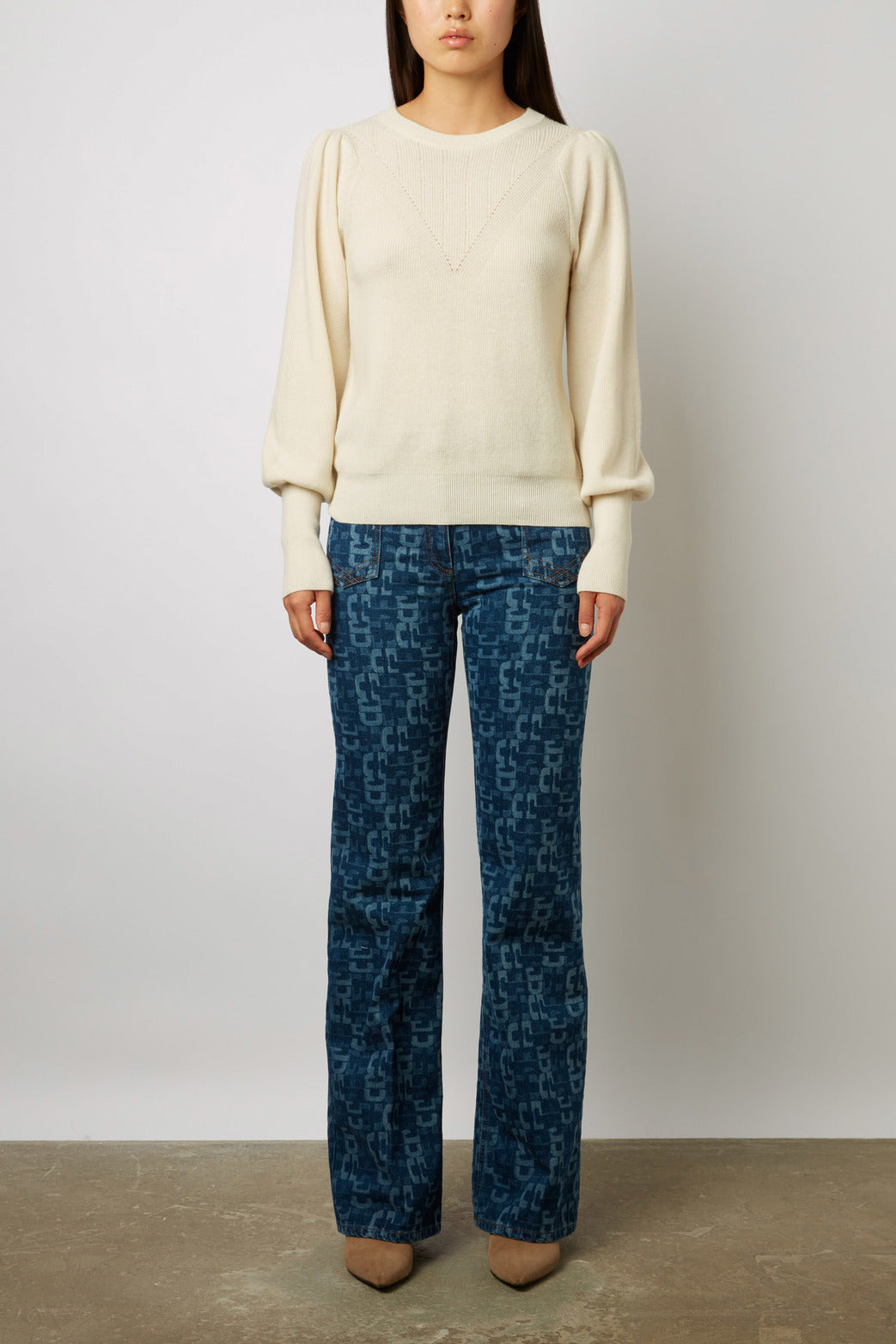 Pull ajusté en laine à détails fantaisie - LEONORA Faume - seconde main