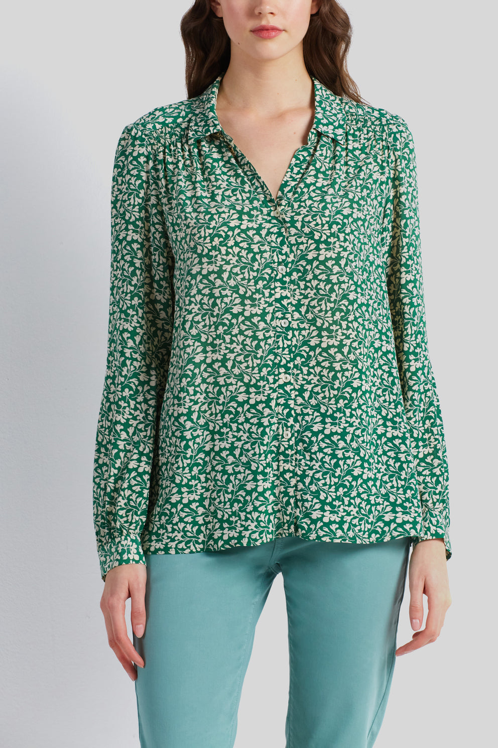 Chemise à motif floral et smocks - CERISE Faume - seconde main