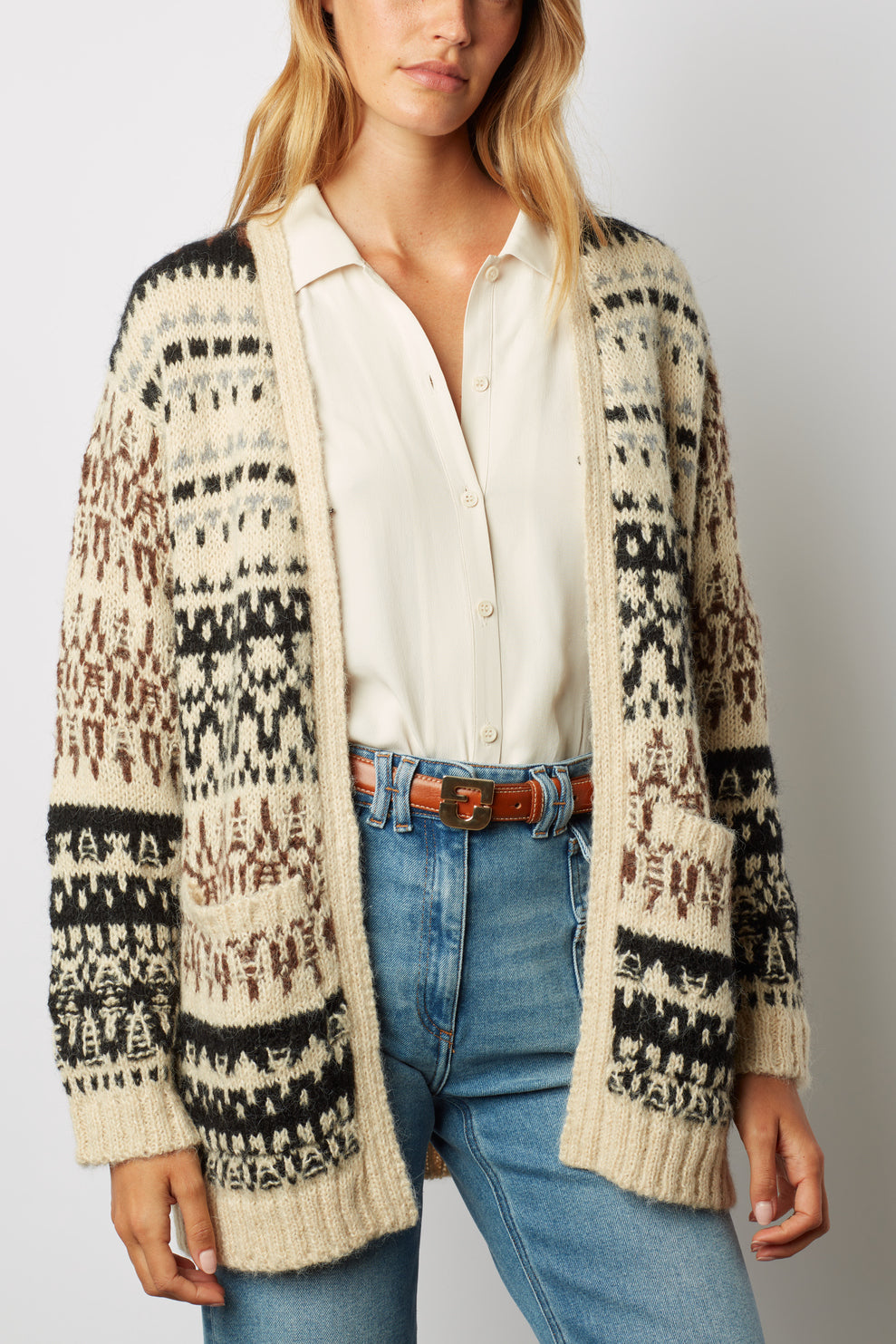 Gilet épais à motifs géométriques - LOUISON Faume - seconde main