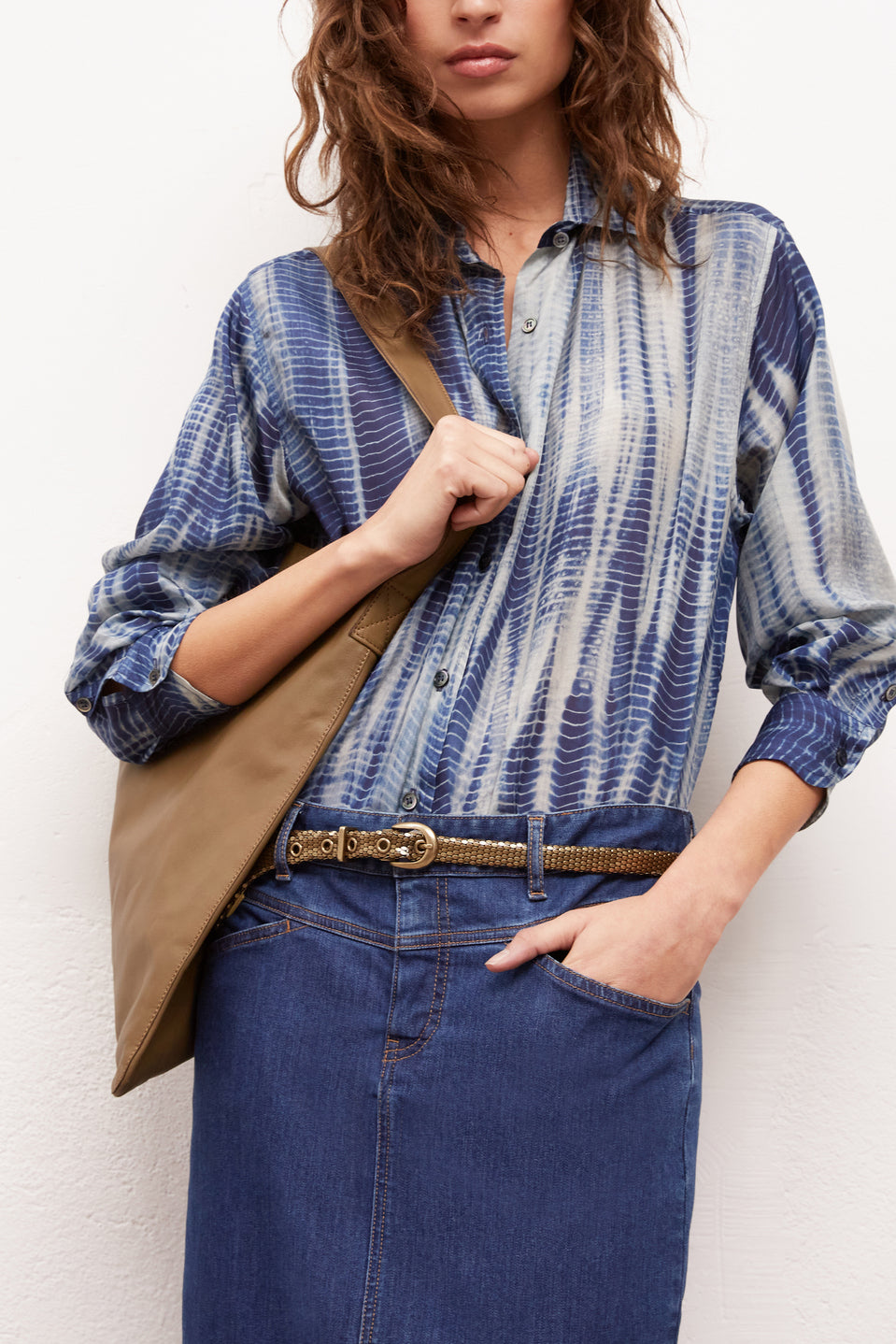 NILIMA - Chemise en soie tie and dye Faume - seconde main