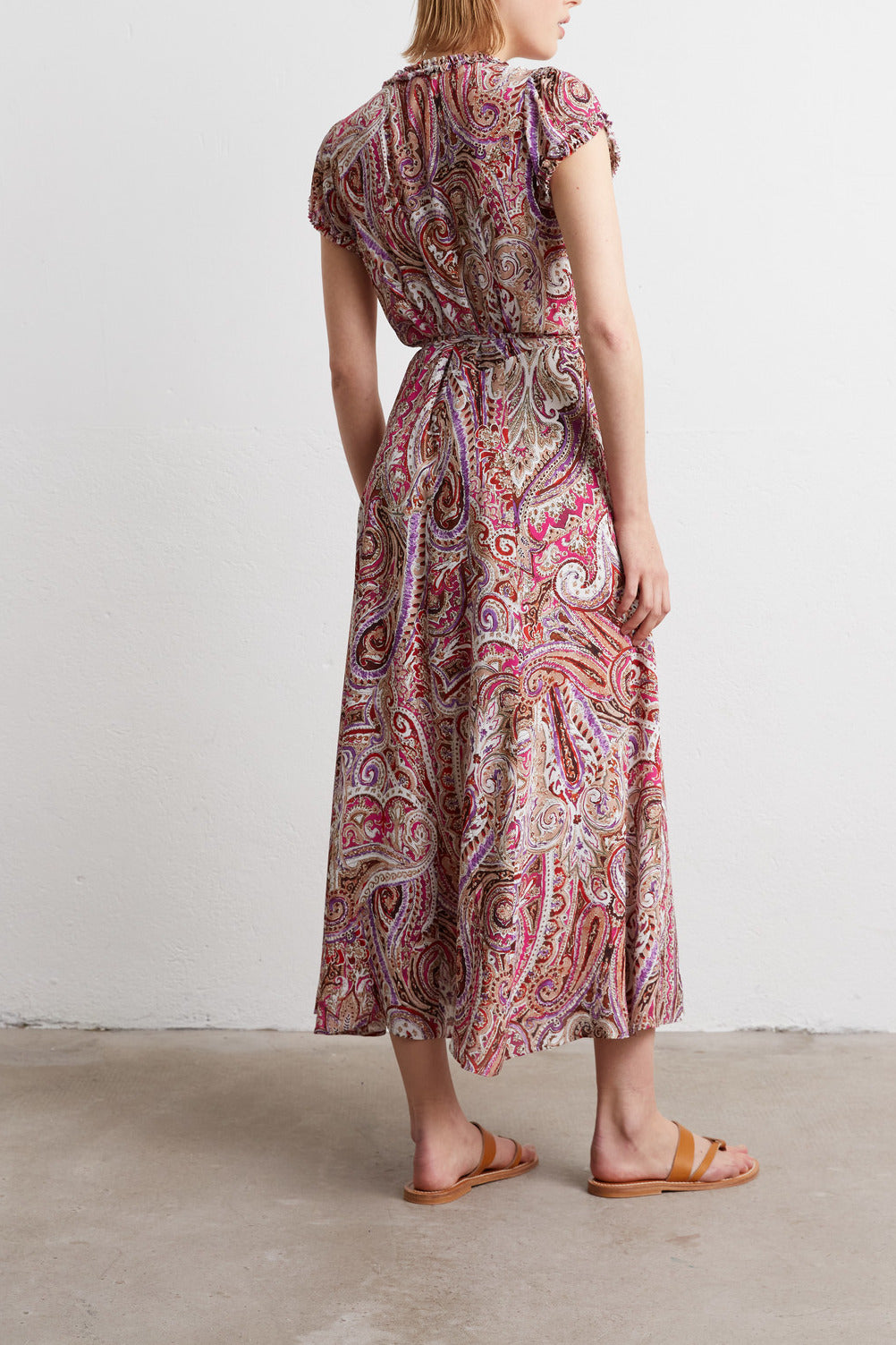 Robe longue portefeuille imprimée - JESSY Faume - seconde main