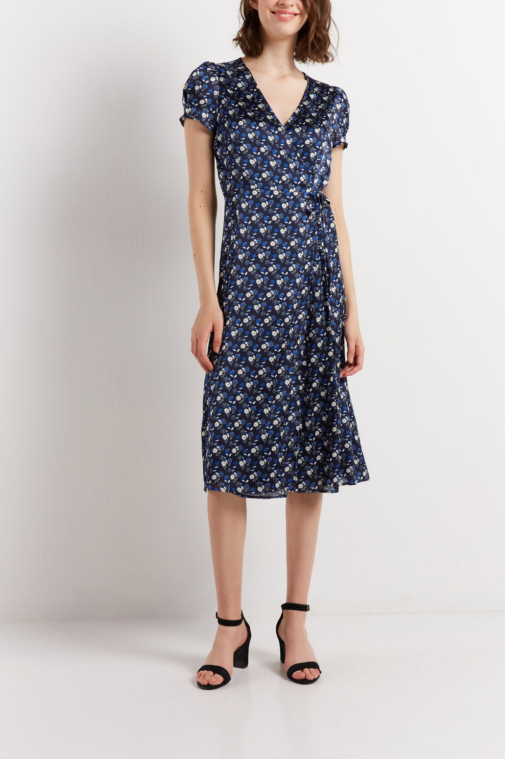 SELENA - Robe midi portefeuille Faume - seconde main