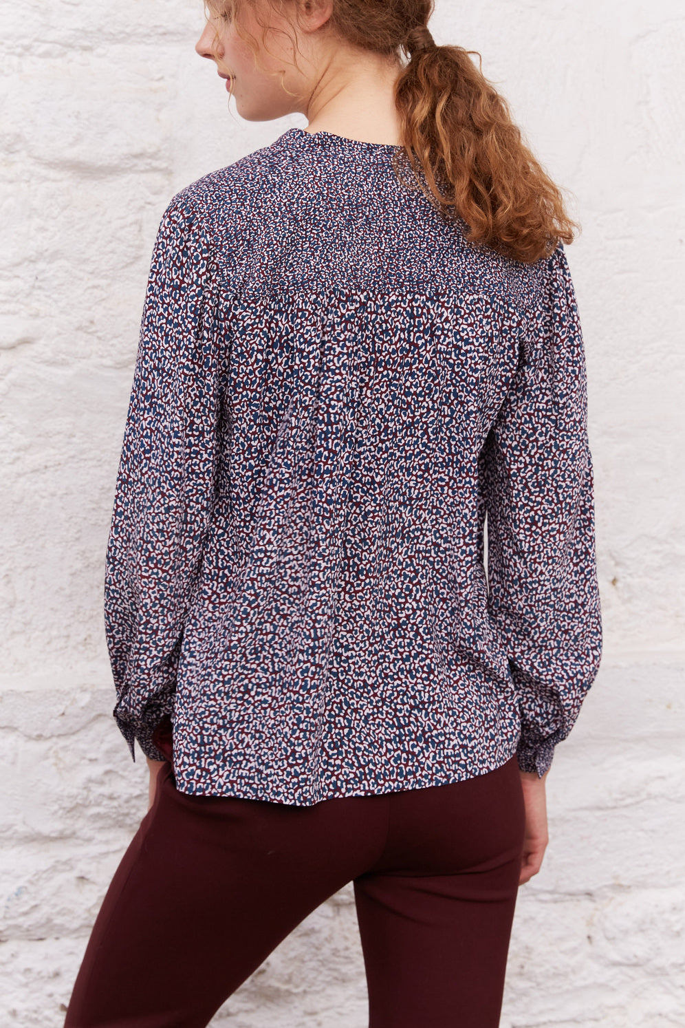 Blouse V à motif léopard - CEZANNE Faume - seconde main