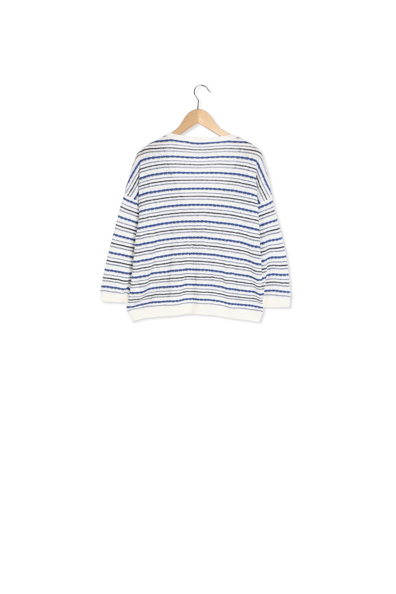 Pull en lin rayures obliques - LAMIA Faume - seconde main