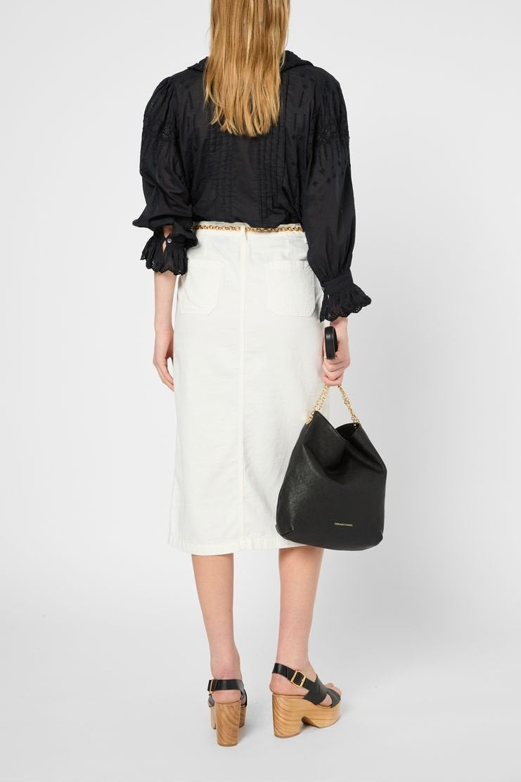 Jupe droite en coton et lin - VICTORIA Faume - seconde main