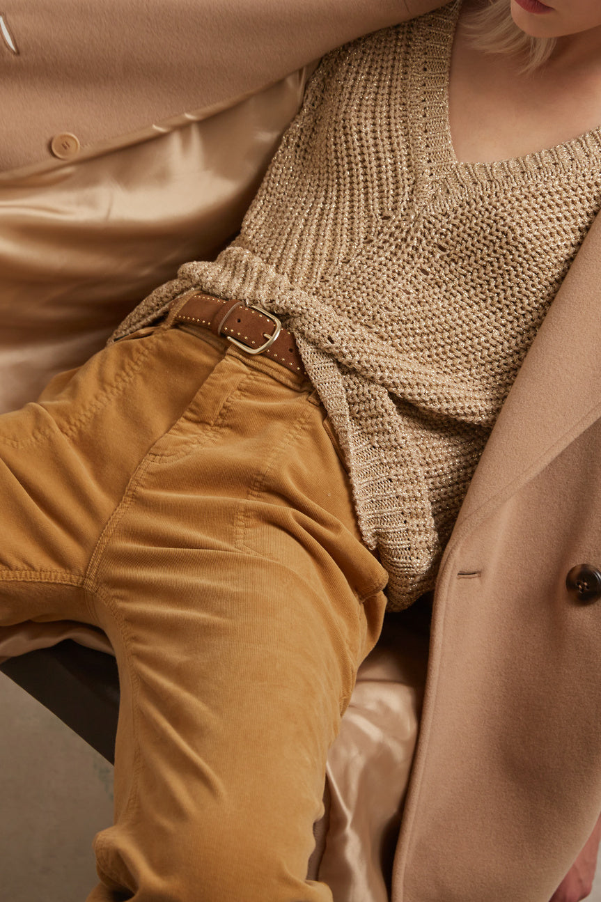 LEONIE - Pantalon flare en velours côtelé Faume - seconde main