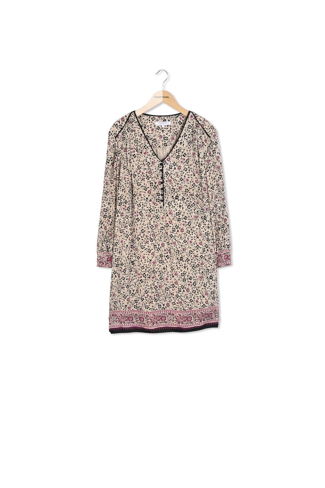 Robe droite imprimée à col V - SALINE Faume - seconde main