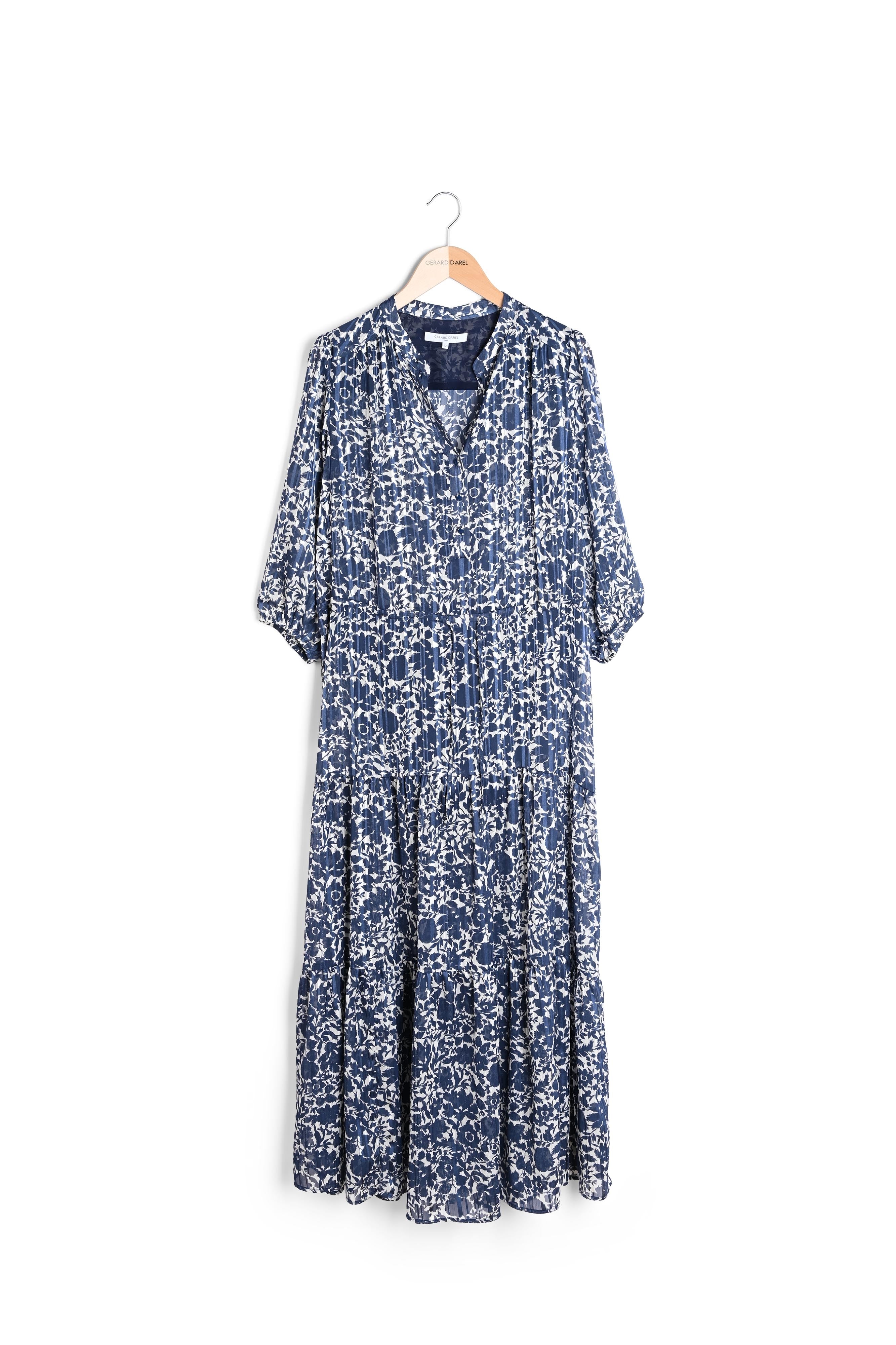 SELDA - Robe longue à imprimé floral avec Lurex Faume - seconde main
