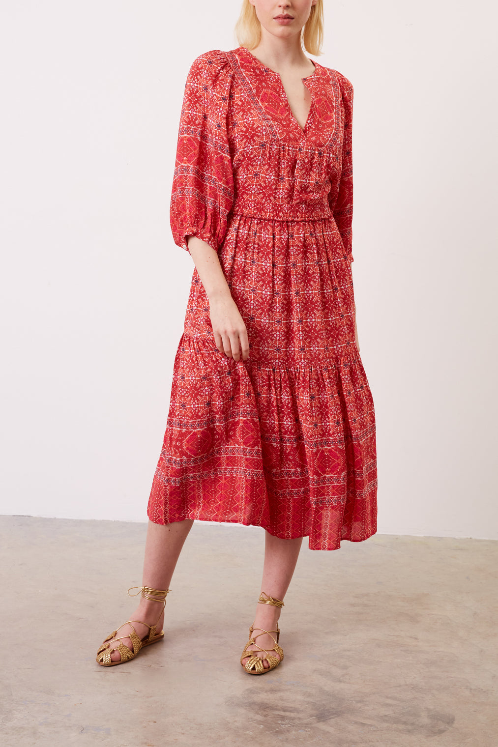 Jupe mi-longue motif ethnique - BADICE Faume - seconde main