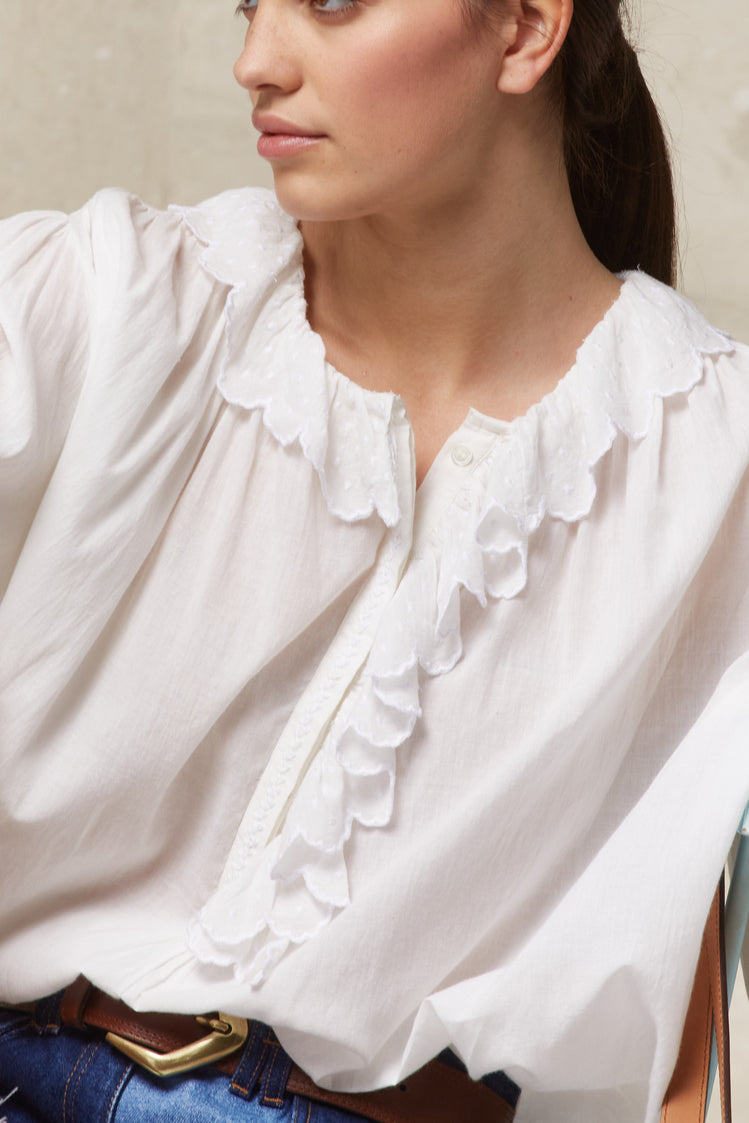 Blouse à détails festonnés - CELESTINE Faume - seconde main