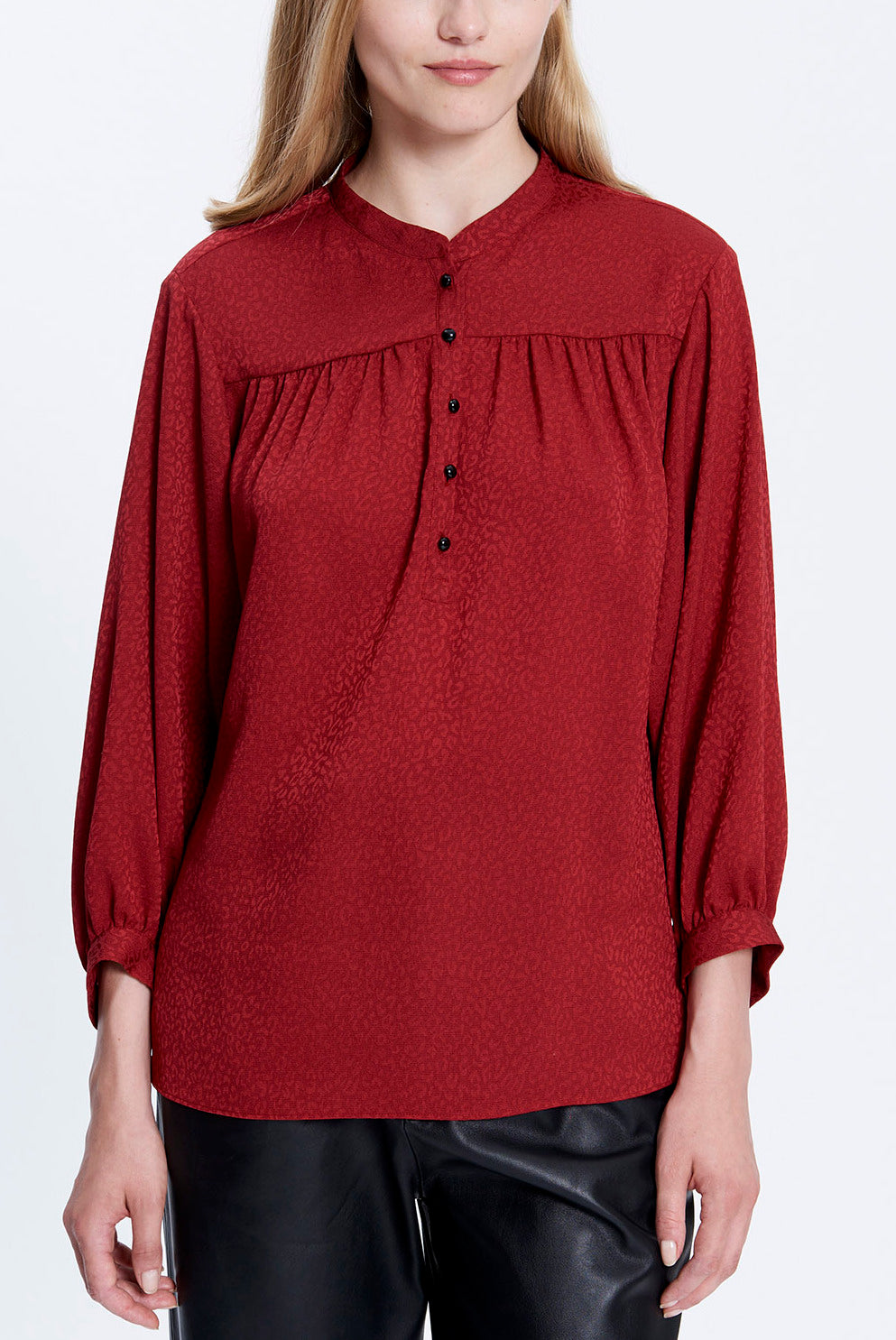 MARGOT - Blouse en crêpe imprimé léopard Faume - seconde main