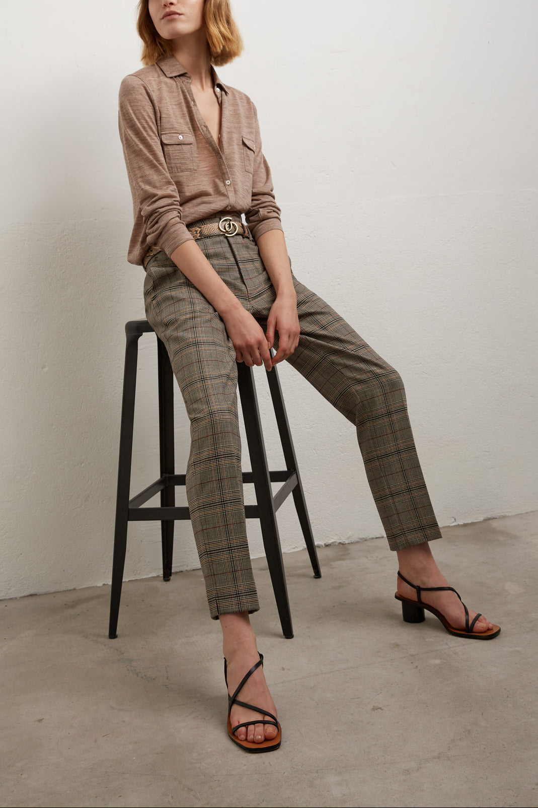 LILLIA - Pantalon 7/8 prince de galles Faume - seconde main