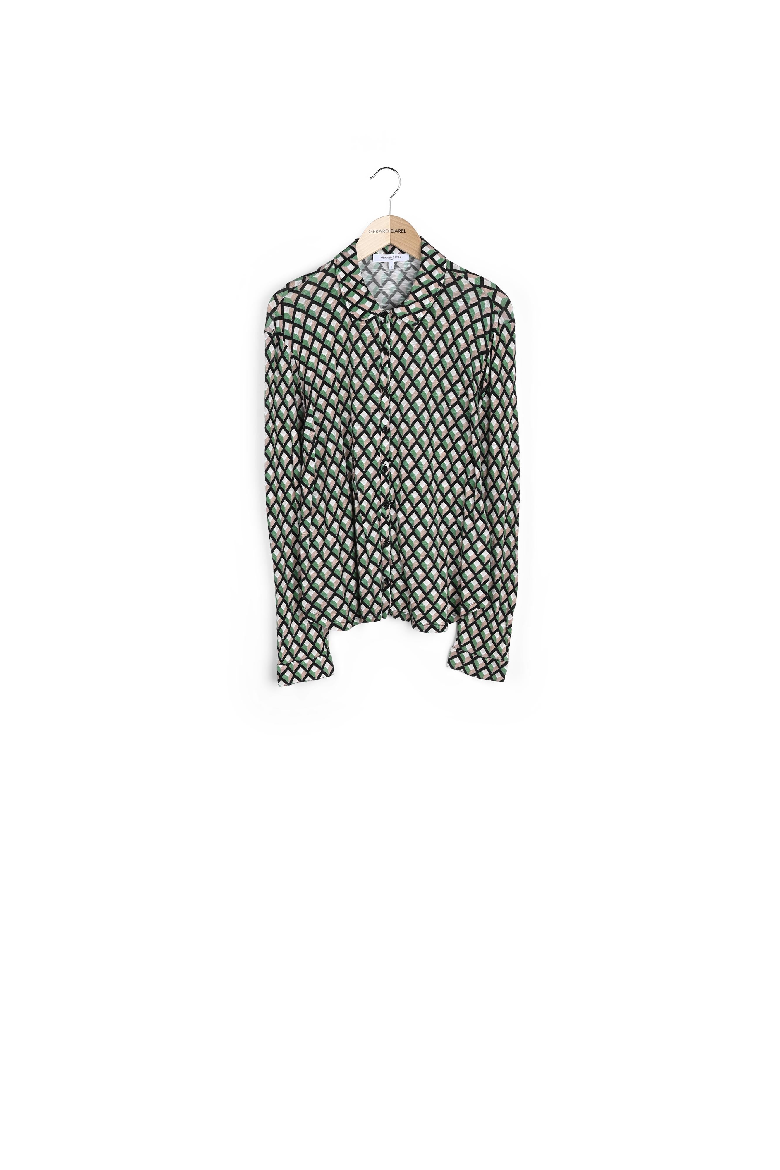 Chemise en coton mélangé à losanges - ABASS Faume - seconde main