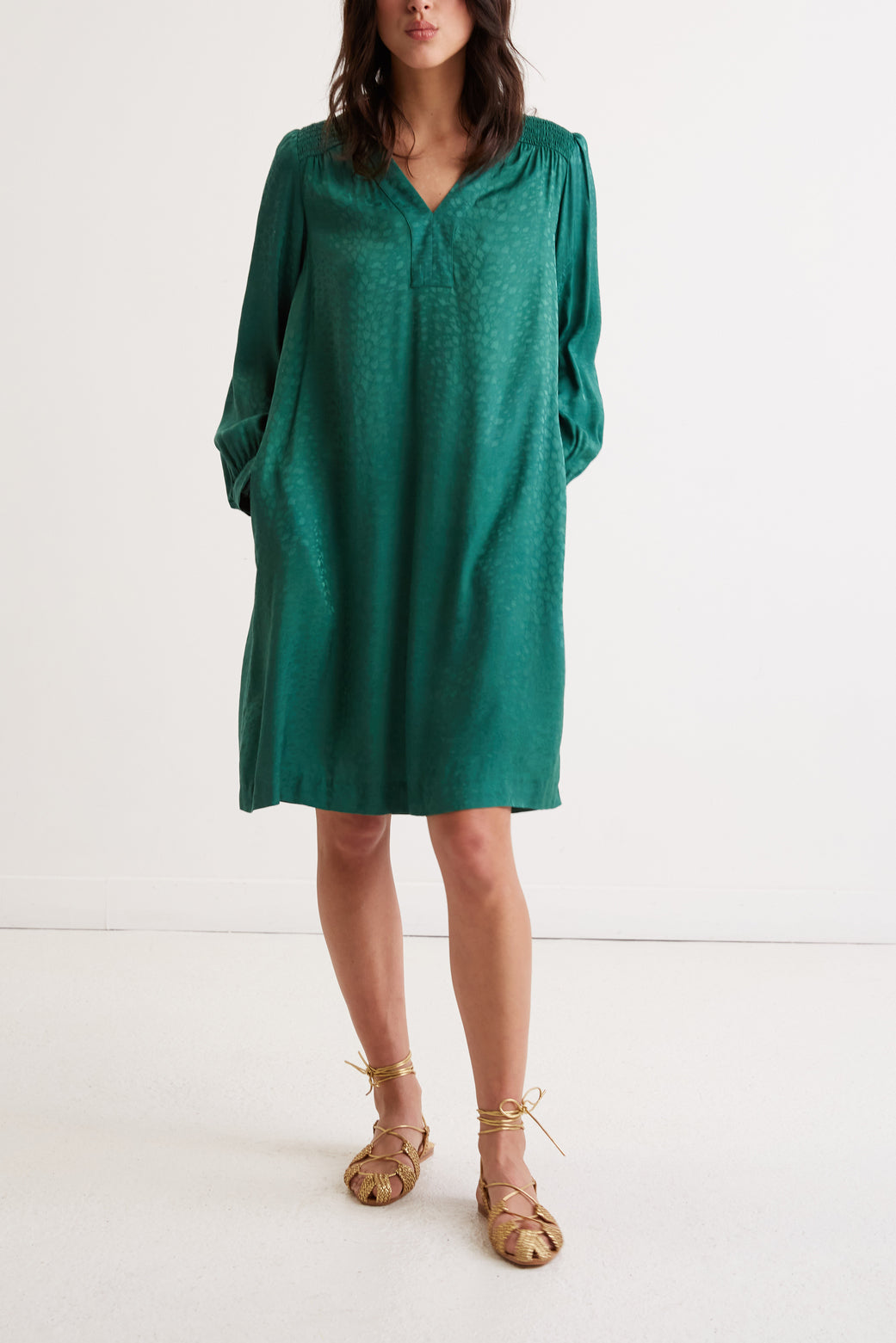 Robe courte et fluide jacquard - JOSEPHA Faume - seconde main