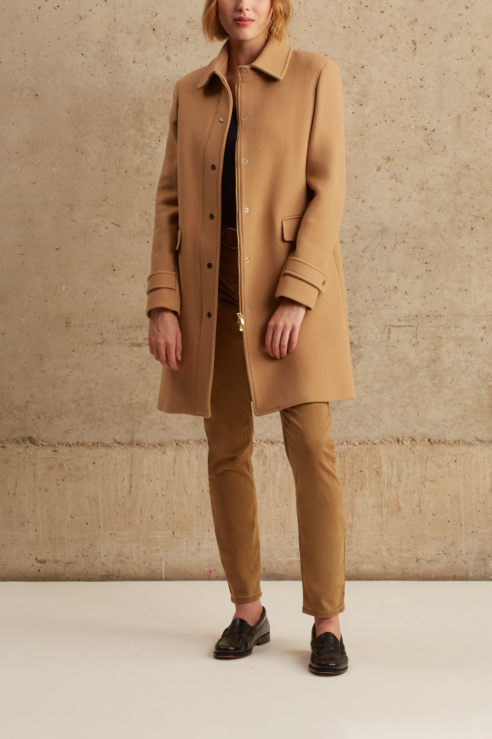 Manteau droit à bouton-pressions - SYRA Faume - seconde main