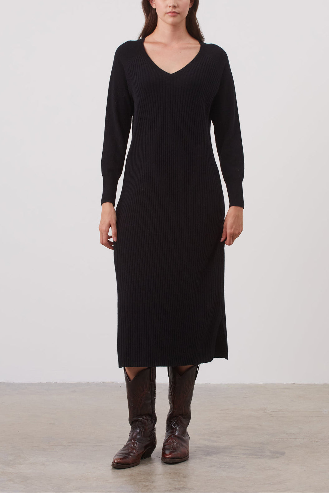 Robe midi en maille côtelée - JACK Faume - seconde main