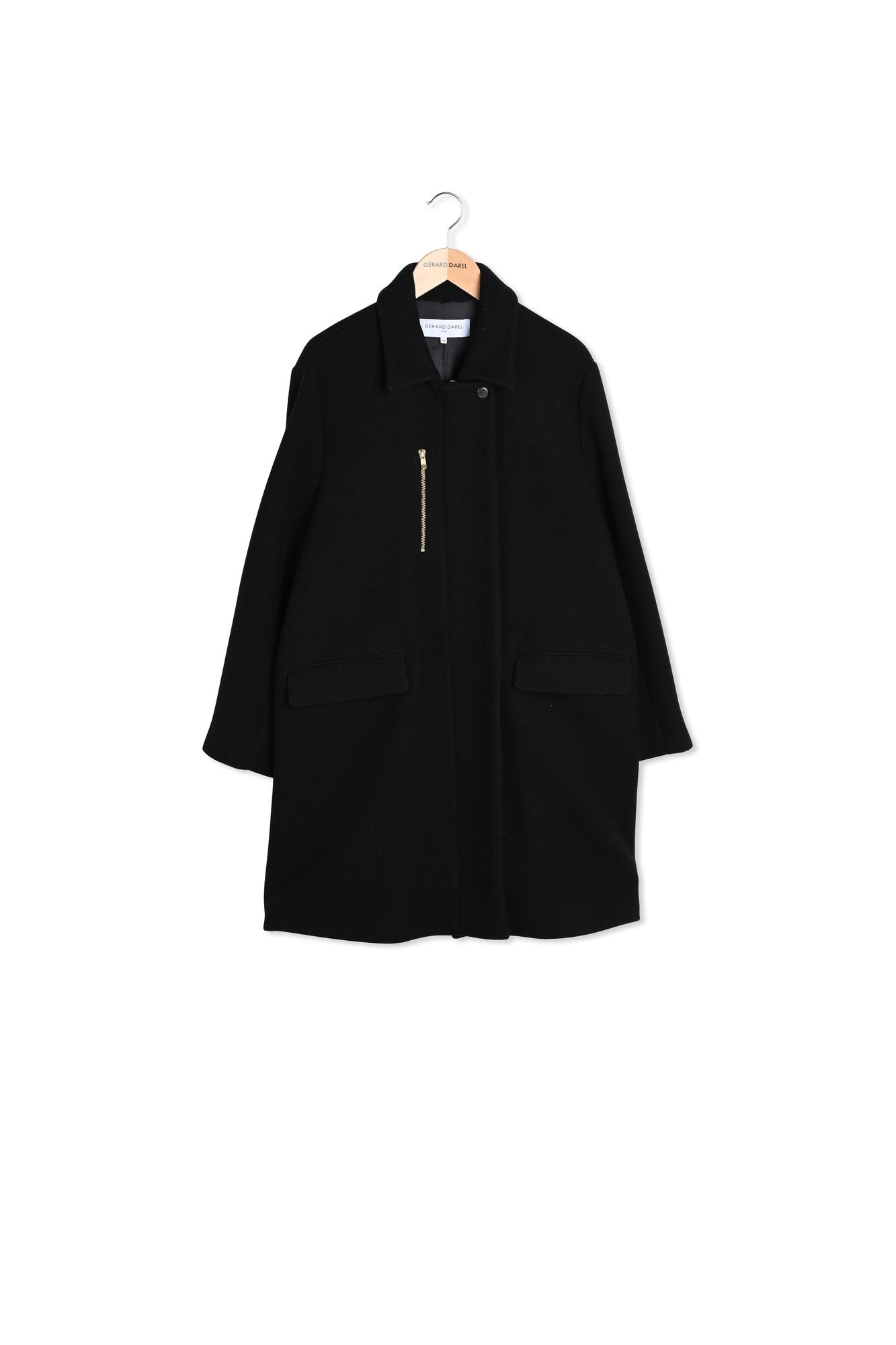 Manteau droit zippé en laine mélangée - SATHYA Faume - seconde main