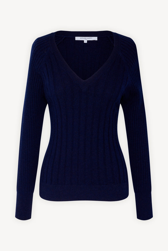 Pull en laine en maille côtelée - LAUREEN Faume - seconde main