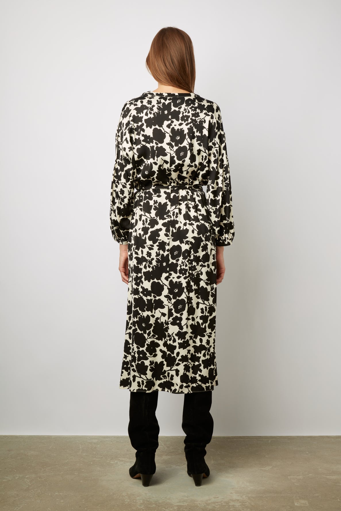 Robe longue à fleurs contrastées - JULIAN Faume - seconde main