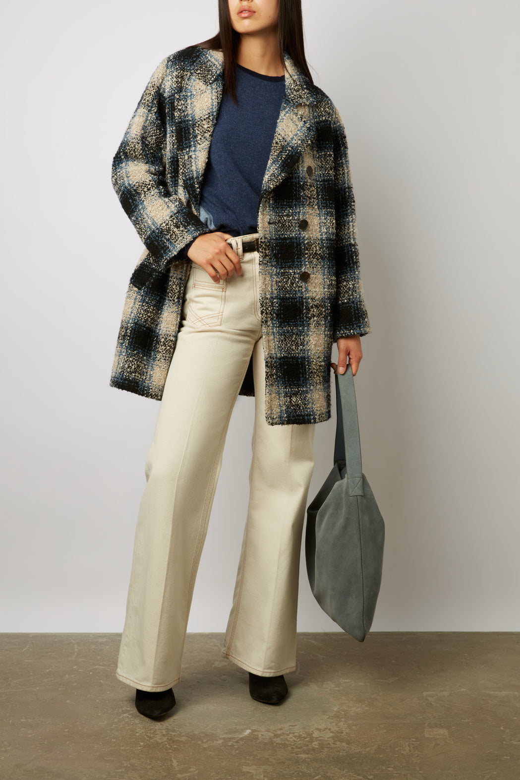 Manteau croisé à carreaux - SAVERINA Faume - seconde main