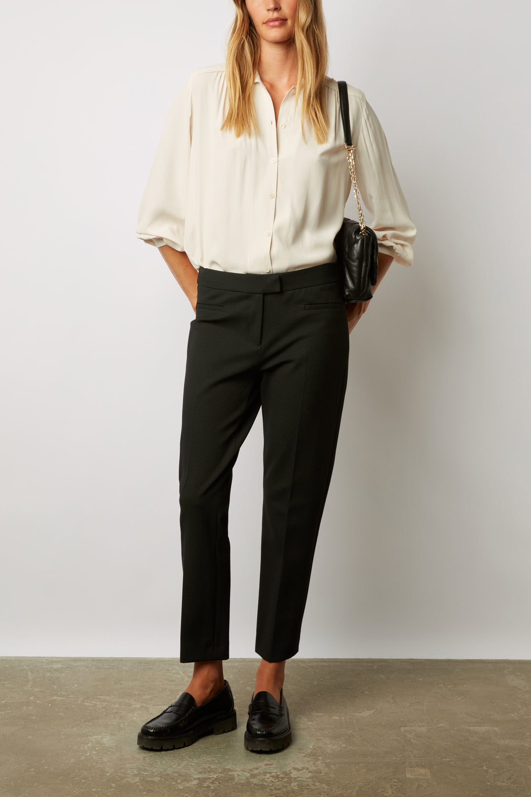 Pantalon droit 7/8 à fin plumetis - ECATERINA Faume - seconde main