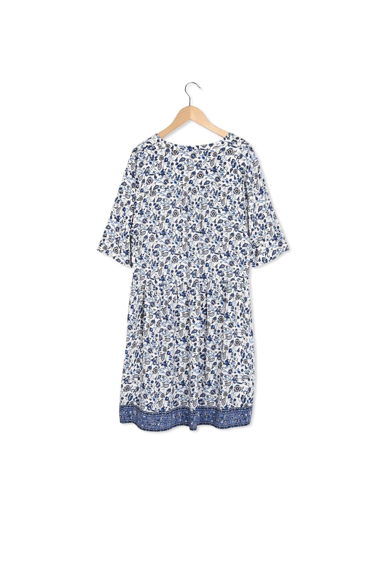 JUDE - Robe empire à motif Faume - seconde main