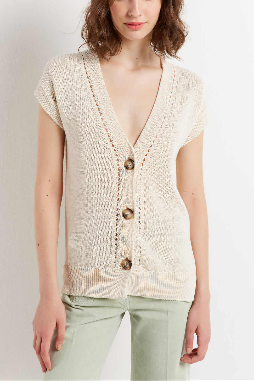 Gilet sans manche et boutons fantaisies - LASSINE Faume - seconde main