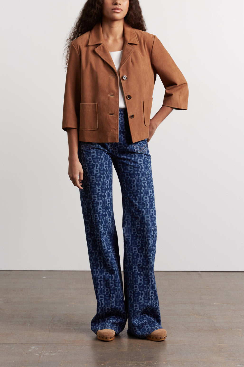 Veste courte en cuir velours - NACIA Faume - seconde main