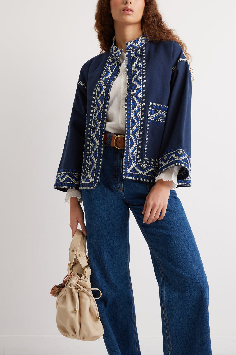 Veste brodée en 100% coton - ESMA Faume - seconde main