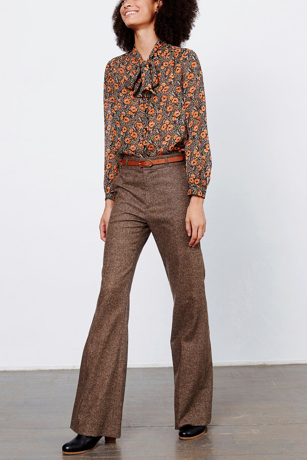 LAETITIA - Pantalon large en laine Faume - seconde main