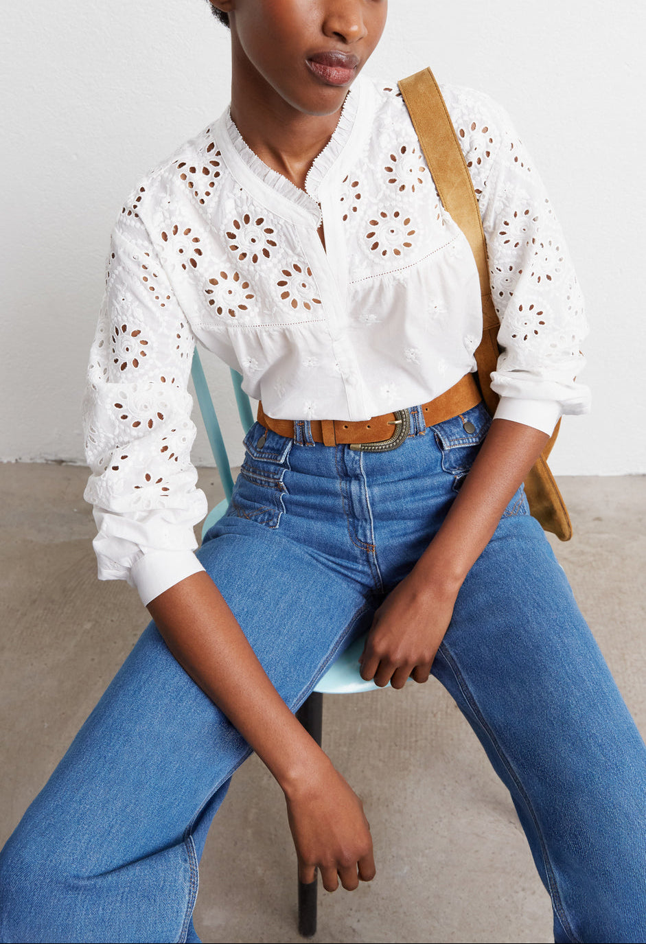 Chemise en coton ajouré - CORALYSE Faume - seconde main