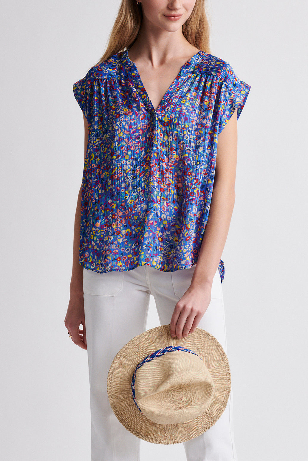 NORMA - Top soyeux imprimé sans manches Faume - seconde main