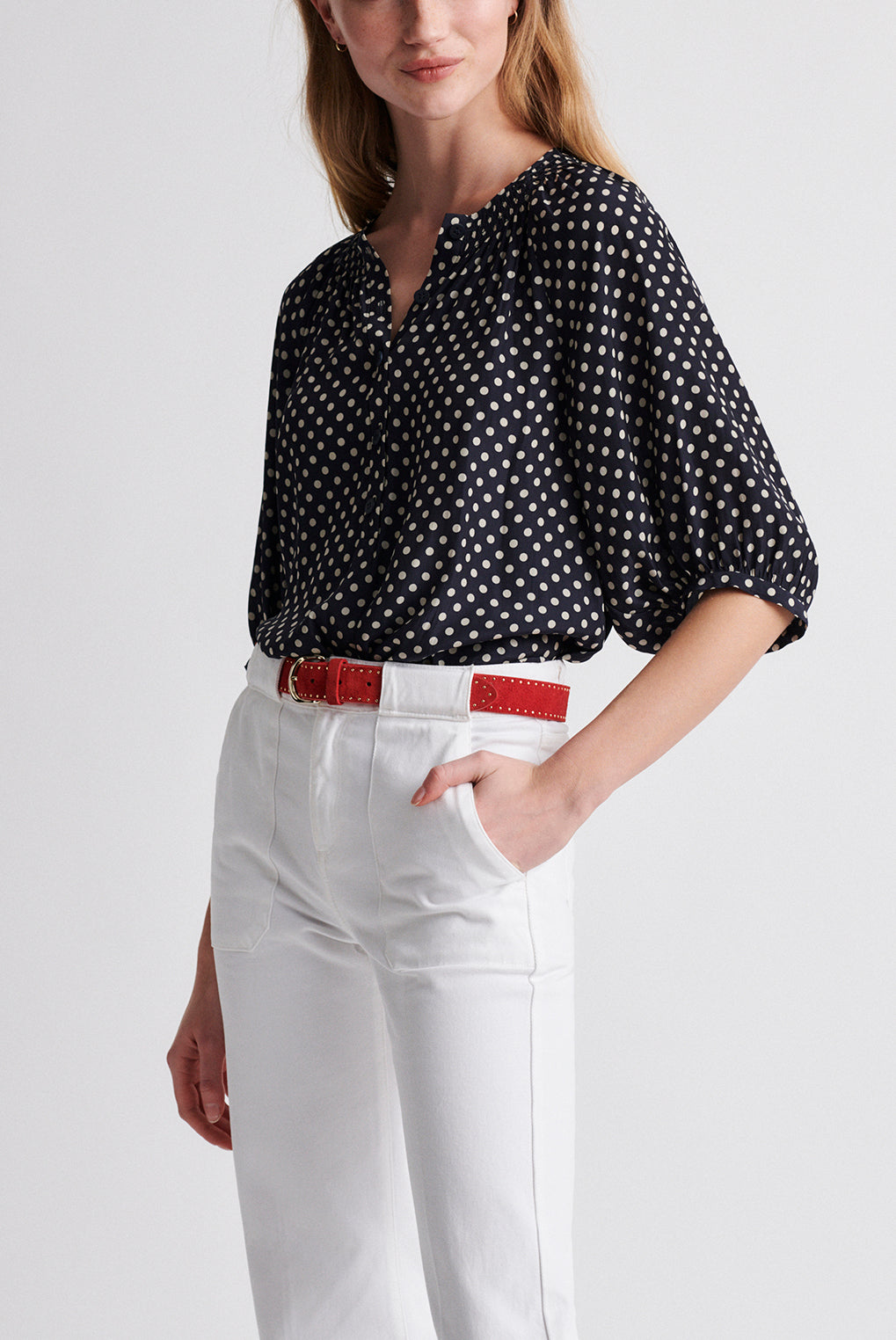 NAELE - Blouse loose en crêpe Faume - seconde main